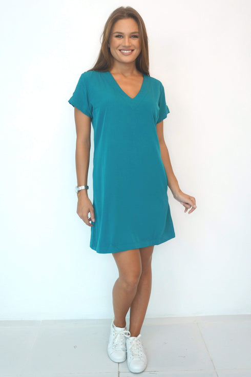 Dress The V Mini Anywhere Dress - Classic Teal dubai outfit dress brunch fashion mums