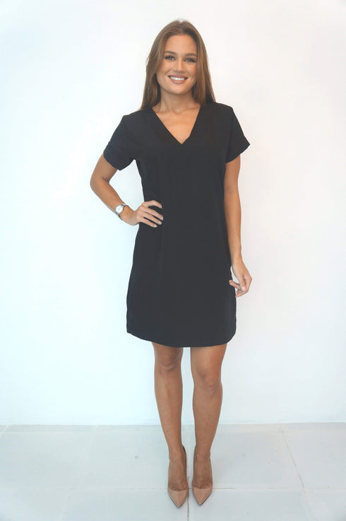 Dress The V Mini Anywhere Dress - Midnight Black dubai outfit dress brunch fashion mums