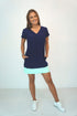 Dress The V Mini Anywhere Dress - Perfect Navy, Aqua Colour Block dubai outfit dress brunch fashion mums