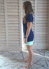 Dress The V Mini Anywhere Dress - Perfect Navy with Aqua Colour Block dubai outfit dress brunch fashion mums