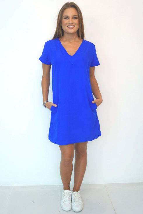 Dress The V Mini Anywhere Dress - Royal Blue dubai outfit dress brunch fashion mums