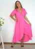 Dress The Wrap Dress - Bright Pink dubai outfit dress brunch fashion mums