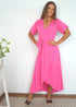 Dress The Wrap Dress - Bright Pink dubai outfit dress brunch fashion mums