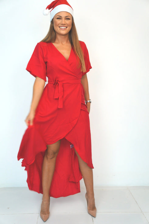 Dress The Wrap Dress - Christmas Mac Red dubai outfit dress brunch fashion mums