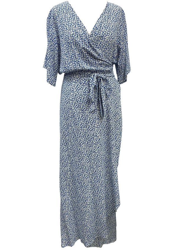 Dress XL The Wrap Dress - Cobalt Bouquet dubai outfit dress brunch fashion mums