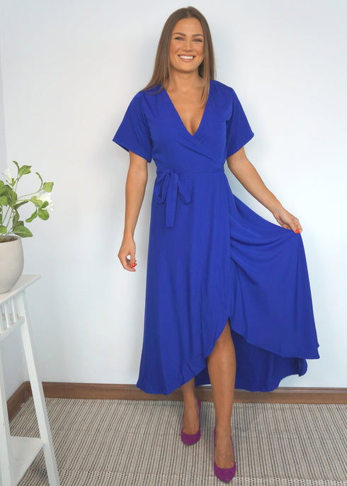 Dress The Wrap Dress - Dark Royal Blue dubai outfit dress brunch fashion mums