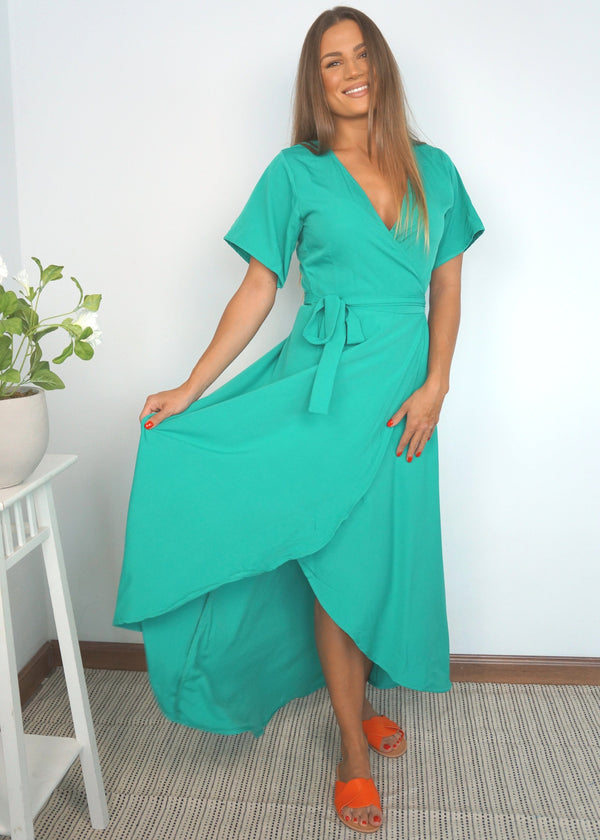 Dress SUMMER GREEN The Wrap Dress - Summer Green dubai outfit dress brunch fashion mums