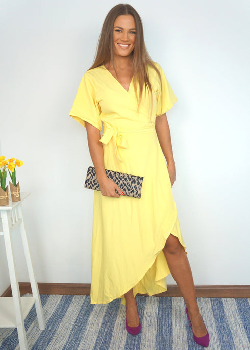 Dress The Wrap Dress - Summer Yellow dubai outfit dress brunch fashion mums