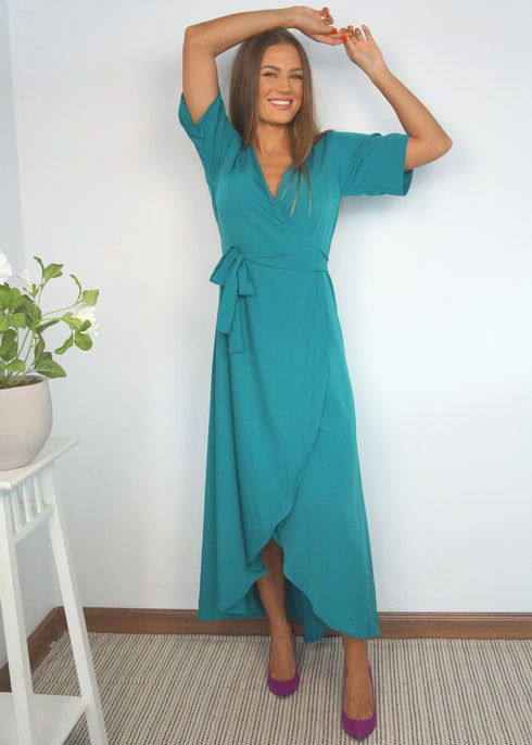 Dress The Wrap Dress - Teal Green dubai outfit dress brunch fashion mums