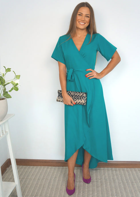 Dress The Wrap Dress -  Teal Green dubai outfit dress brunch fashion mums