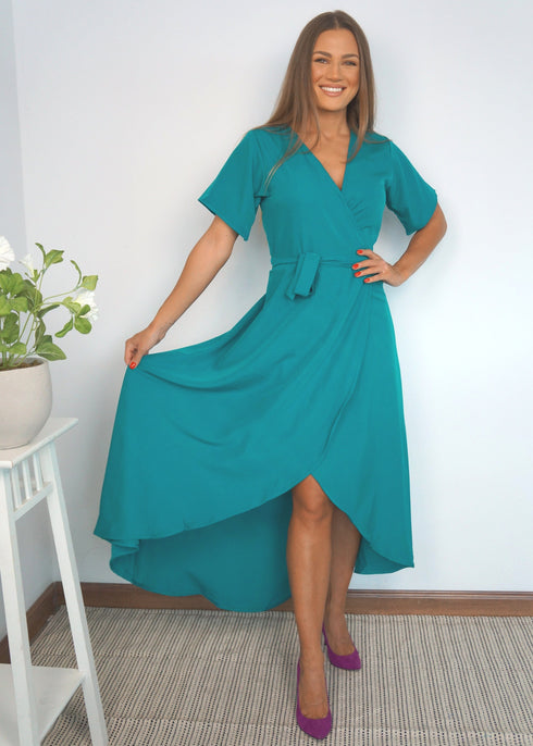 Dress The Wrap Dress -  Teal Green dubai outfit dress brunch fashion mums