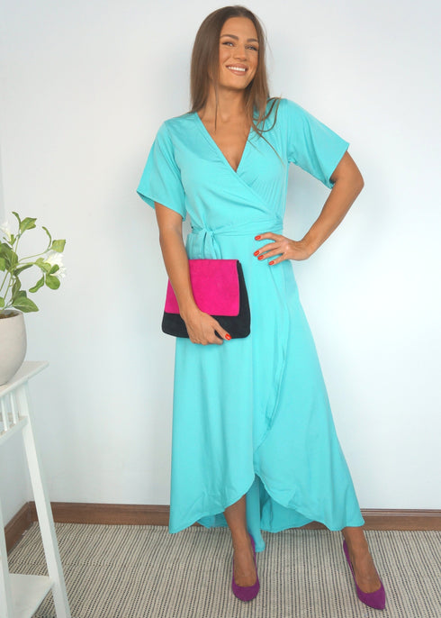 Dress The Wrap Dress - Turquoise Skies dubai outfit dress brunch fashion mums