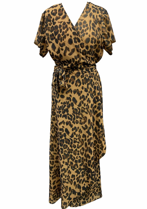 Dress L The Wrap Dress w/ Cap Sleeves - Perfect Leopard dubai outfit dress brunch fashion mums