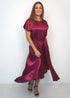 Dresses The Evening Dress - Deep Red Satin dubai outfit dress brunch fashion mums
