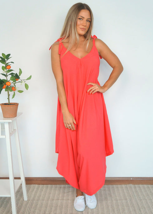 Jumpsuit The Harem Jumpsuit - Holiday Coral Rayon dubai outfit dress brunch fashion mums