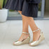 Champagne Peep Toe Espadrille Wedges - Champagne dubai outfit dress brunch fashion mums