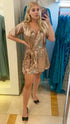 Playsuit The Sparkle Wrap Playsuit - Gold Sparkle dubai outfit dress brunch fashion mums