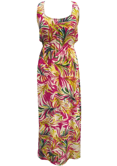 O/S The Cross Back Maxi Dress - Magenta Palms dubai outfit dress brunch fashion mums