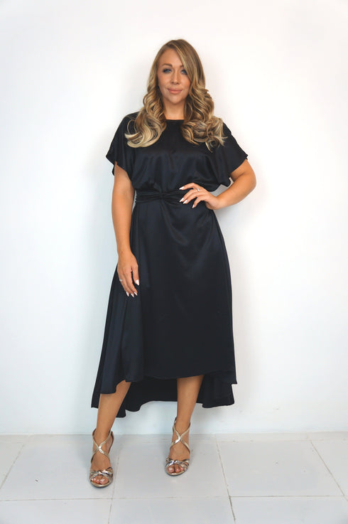 The Evening Dress - Black Evening Satin dubai outfit dress brunch fashion mums