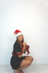 The Flirty Wrap Dress - Christmas Midnight Black Satin dubai outfit dress brunch fashion mums