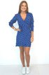 The Flirty Wrap Dress - Dark Blue Domino dubai outfit dress brunch fashion mums