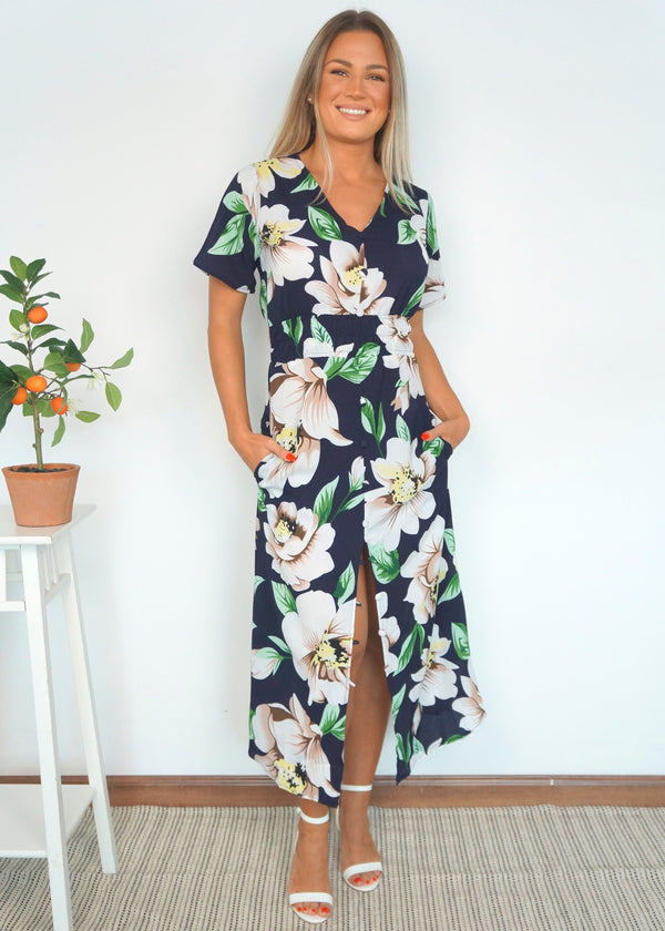 The Helen Dress - Navy Garden dubai outfit dress brunch fashion mums