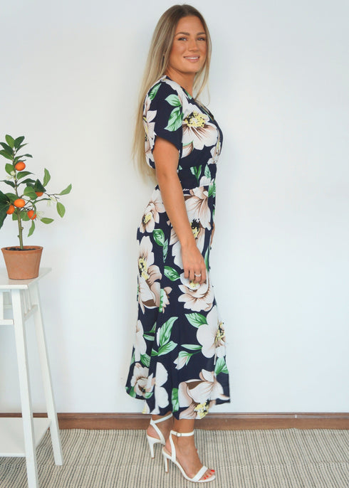 The Helen Dress - Navy Garden dubai outfit dress brunch fashion mums