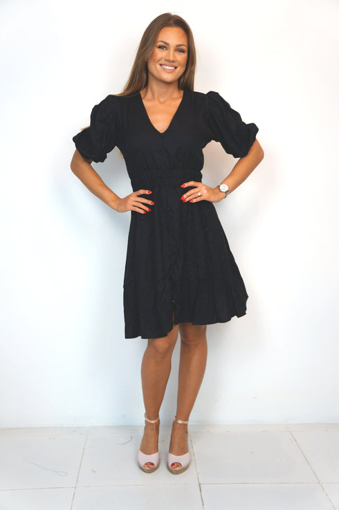 The Helen Dress Short - Midnight Black dubai outfit dress brunch fashion mums