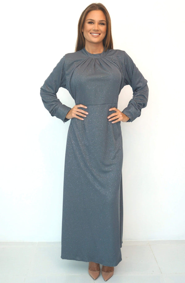 The High Neck Maxi Dress - Grey Diamonds dubai outfit dress brunch fashion mums
