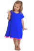 The Little Anywhere Dress - Royal Blue Neon Pink Pom-poms dubai outfit dress brunch fashion mums