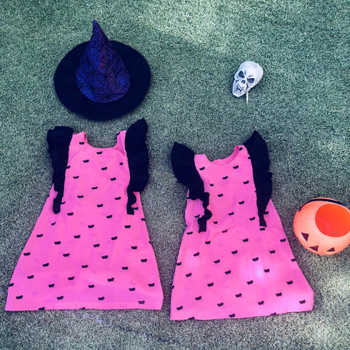The Little Fifi Ruffle Dress - Halloween Bats dubai outfit dress brunch fashion mums