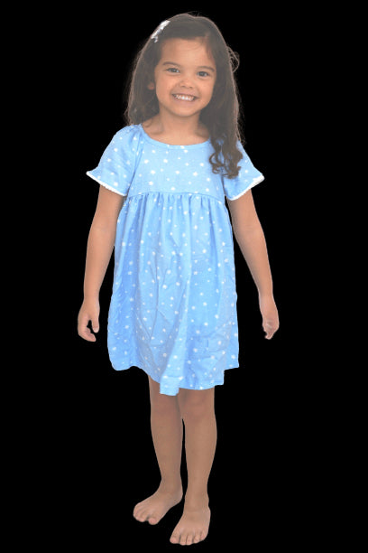 The Little 'O' Dress - Pale Blue White Stars dubai outfit dress brunch fashion mums