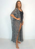 The Long Beach Kimono - Black & White Painted Chevron dubai outfit dress brunch fashion mums