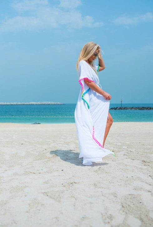 The Long Beach Kimono - White Chiffon dubai outfit dress brunch fashion mums