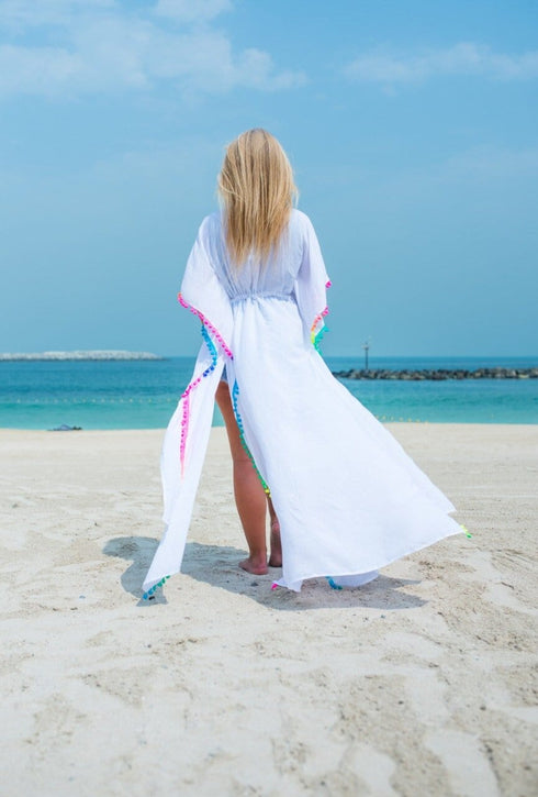 The Long Beach Kimono - White Chiffon dubai outfit dress brunch fashion mums