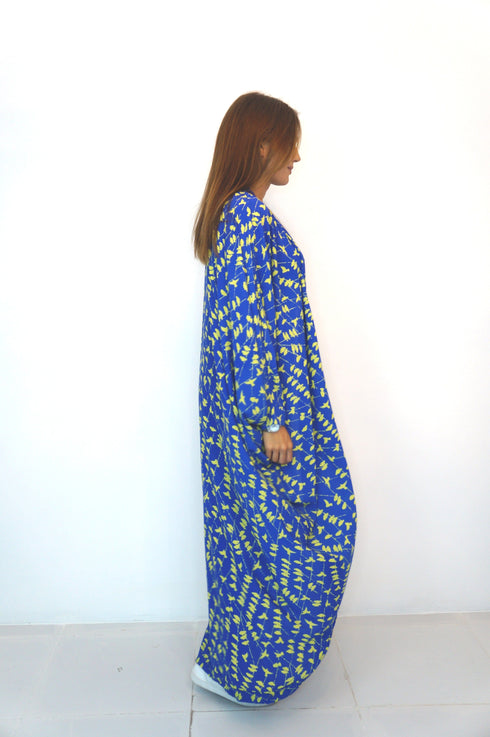 The Palm Kimono - Blue with Yellow Birds dubai outfit dress brunch fashion mums