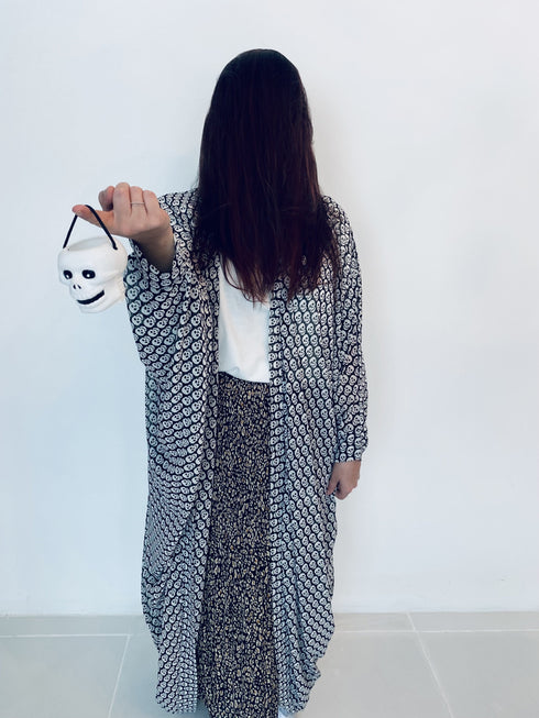 The Palm Kimono - Mini Black Skulls dubai outfit dress brunch fashion mums