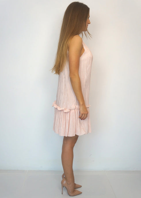 The Party Tunic -Nude Pink Pleats dubai outfit dress brunch fashion mums