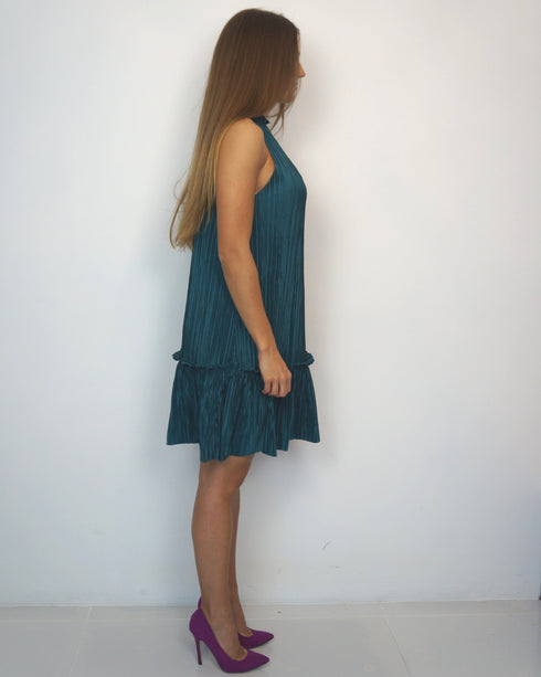 The Party Tunic - Teal Pleats dubai outfit dress brunch fashion mums