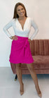 The Ruffle Wrap Skirt - Hot Pink dubai outfit dress brunch fashion mums