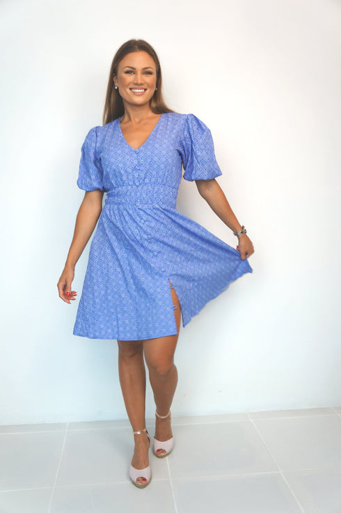 The Short Helen Dress - Liberty Blue dubai outfit dress brunch fashion mums