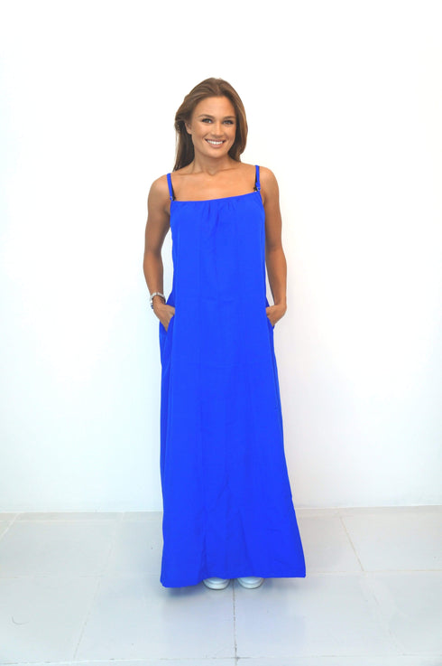 The Spaghetti Maxi Dress - Royal Blue dubai outfit dress brunch fashion mums