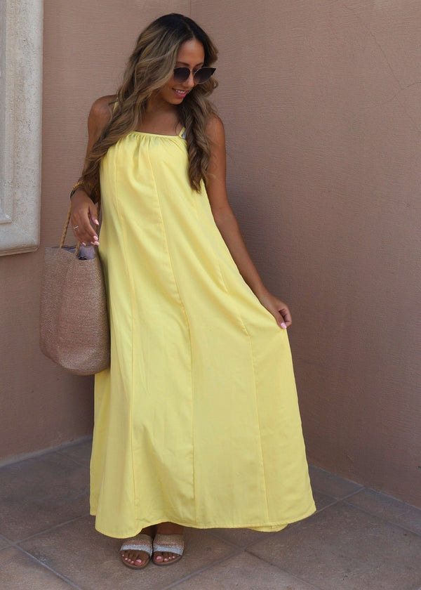 The Spaghetti Maxi Dress - Summer Yellow dubai outfit dress brunch fashion mums
