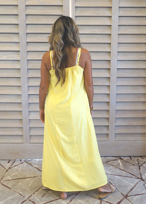 The Spaghetti Maxi Dress - Summer Yellow dubai outfit dress brunch fashion mums