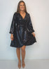 The Sparkle Wrap Dress - Black Sparkle dubai outfit dress brunch fashion mums