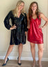 The Sparkle Wrap Dress - Black Sparkle dubai outfit dress brunch fashion mums