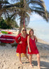 The Sparkle Wrap Dress - Red Sparkle dubai outfit dress brunch fashion mums