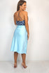 The Stephanie Skirt - Ice Blue Satin dubai outfit dress brunch fashion mums