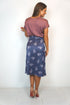 The Stephanie Skirt - Pink Indigo Satin dubai outfit dress brunch fashion mums