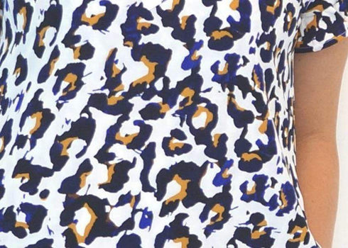 The Tasha Playsuit - Cobalt Gold Leopard dubai outfit dress brunch fashion mums